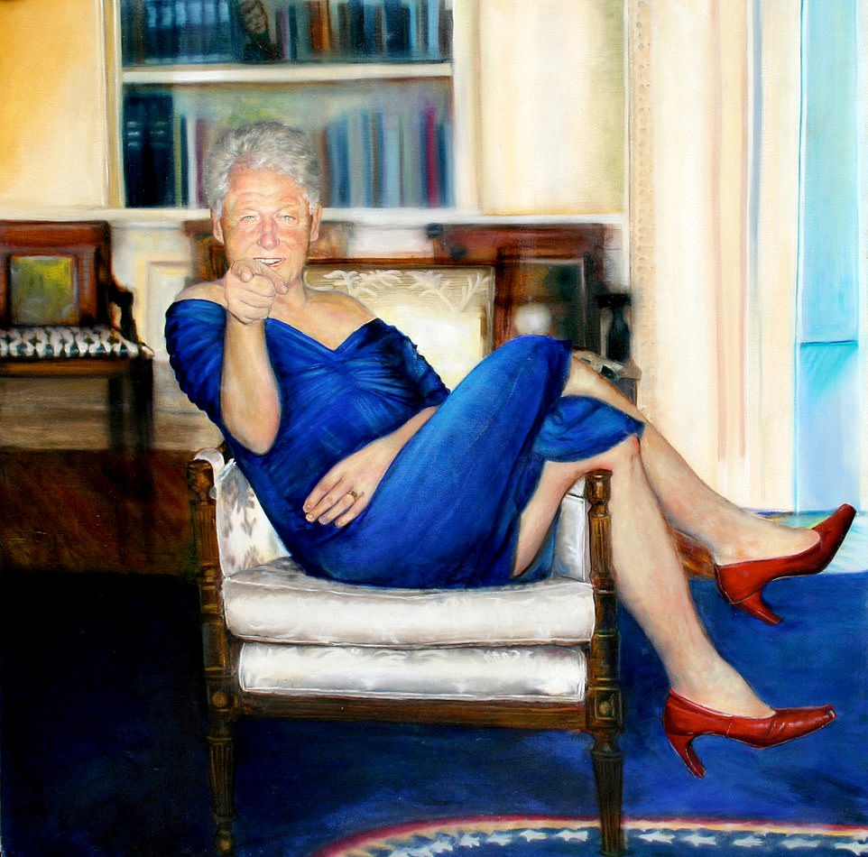 Bill Clinton in a blue dress